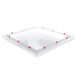 Lichtkoepel polycarbonaat helder driewandig
