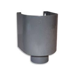 PVC vergaarbak halfrond rond 80mm voorzijde