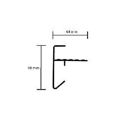 RAL 9005 daktrim 60x64mm lengte 200 cm