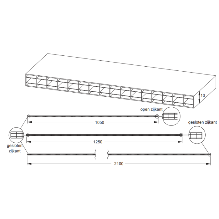 Martens polycarbonaat plaat helder 200 x 105cm 10mm